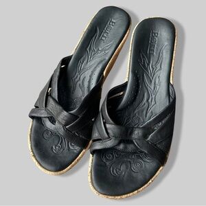 Born Black Leather Sandals